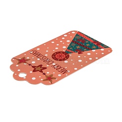 Cartes d'affichage de cordon de papier kraft de thème de noël rectangle&nbsp;CDIS-K003-02C