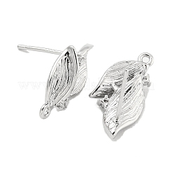 Accessoires de clous d'oreilles en laiton avec micro pavé zircone cubique&nbsp;LS-KK-U015-05P