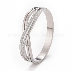 Kristall-Strass-Infinity-Armreif mit Scharnier&nbsp;BJEW-G648-03P
