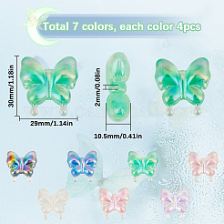 28 Stück 7 Farben leuchtende UV-Beschichtung Regenbogen schillernde Acrylperlen&nbsp;OACR-SC0001-99