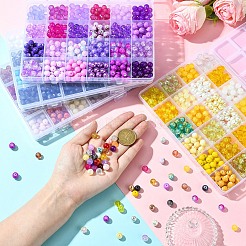 528pcs 24 Arten Glasperlenstränge&nbsp;EGLA-YW0003-28