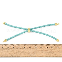 Fabrication de bracelets en cordon de cuir tressé en microfibre ronde ajustable&nbsp;KK-CBAC260-01G-22