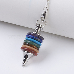 Chakra Natur-/Synthetik-Mischsteinspulen-Wünschenpendel&nbsp;G-E436-01