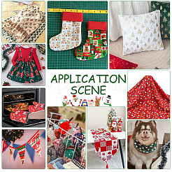 Baumwollstoffe mit Weihnachtsmotiven&nbsp;DIY-WH0622-374B