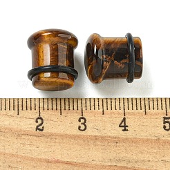 Natürliche Tigerauge-Ohrstöpsel und Flesh Tunnels&nbsp;X-EJEW-P293-03A