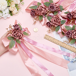 Blumenmuster mit Satinband&nbsp;AJEW-WH0596-913