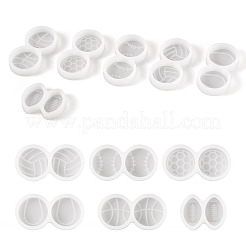 6 Stück 6 Stil Sportball Cabochon DIY Silikonformen&nbsp;DIY-TA0005-68