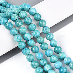 Brins de perles fossiles synthétiques teintées&nbsp;G-T139-8mm-66F