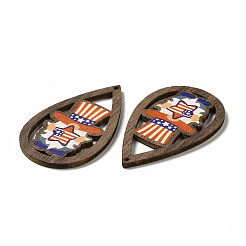 Anhänger aus Espenholz mit einseitig bedrucktem Motiv der amerikanischen Flagge&nbsp;WOOD-G014-01F