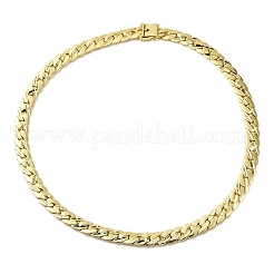 Collares de cadena de eslabones cubanos de latón de 9 mm&nbsp;NJEW-Q051-01G