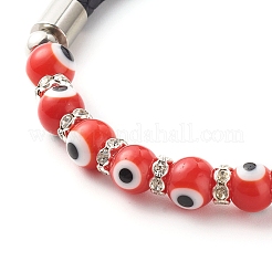Bracelets de perles de mauvais œil faits à la main&nbsp;BJEW-JB06379-04