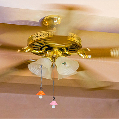 6 pz 6 colori funghi in resina ciondoli estensori per catena di trazione per ventilatore da soffitto&nbsp;HJEW-LP00016