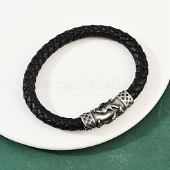 Bracciali in pelle microfibra intrecciata per uomo e donna&nbsp;BJEW-H631-01AS-01