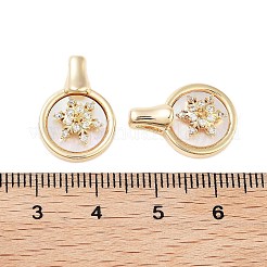 Pendenti in zirconi cubici trasparenti in micro pavè di ottone&nbsp;KK-Z059-11G