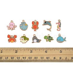 40 pendentif en alliage émaillé avec 10 styles d'animaux marins&nbsp;ENAM-FS0003-31