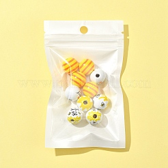 10pcs 4 Arten gedruckte europäische Naturholzperlen&nbsp;WOOD-FS0001-16