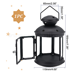 Bougeoir en fer portable avec fenêtre en verre transparent&nbsp;AJEW-WH0299-85B