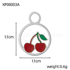 Acier inoxydable 304 avec breloques en émail rouge&nbsp;SA-OY002-36P