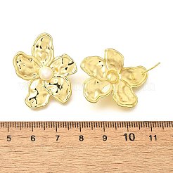 Blumen-Ohrstecker aus Messing&nbsp;EJEW-F358-03A-G