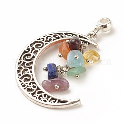 7 Chakra-Anhänger mit natürlichen gemischten Edelsteinsplittern&nbsp;PALLOY-JF01486