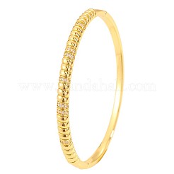 Bracelets articulés en laiton côtelé et zircon cubique transparent pour femmes&nbsp;WG11522-01