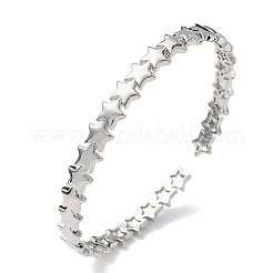 Braccialetti a polsino in ottone a forma di stella per donna&nbsp;BJEW-C144-01A-P