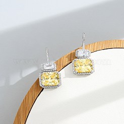 Micro ottone spianare zirconi orecchini pendenti&nbsp;EJEW-BB67137