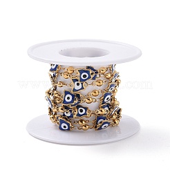 Placcatura ionica (ip) farfalla smaltata con catene a maglie malocchio&nbsp;CHS-G020-01G-03