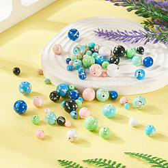 120 pezzo di perline di pietra sintetica e conchiglia trochus assemblate in 8 colori&nbsp;G-TA0002-31B
