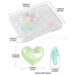 12 Stück 6 Farben Glas Strass Cabochons&nbsp;RGLA-FS0001-19