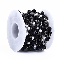 Farfalla di vetro e catene di perline in plastica abs&nbsp;CHS-N003-02-04