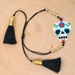 Halloween-Gliederarmbänder aus Glasperlen&nbsp;KD0919-2