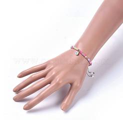 Bracciali di perline intrecciati con filo di nylon regolabile&nbsp;BJEW-JB04455-M