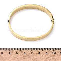 Bracciali rigidi da donna in acciaio inossidabile 304 con strass e chiusura a cerniera.&nbsp;BJEW-Z178-06G