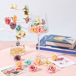 30 stücke 5 farben tuch rose blume&nbsp;DIY-GF0006-17