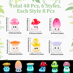 48 Stück 6 Arten undurchsichtige Harz Cabochons&nbsp;RESI-CN0001-02
