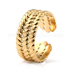 Ionenplattierung (IP) 304 Edelstahl-Fingerringe&nbsp;RJEW-L102-40G