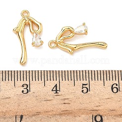 Pendentifs avec zircon cubiques à micro-pavés en laiton&nbsp;KK-A281-11G-01