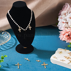 12 Stück 6 Stile Kreuz Legierung Strass & Kunststoff Perle Anhänger & Link Zubehörse Kits&nbsp;FIND-TA0007-90