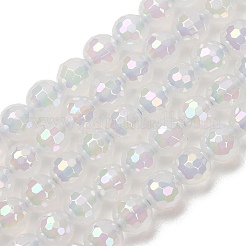 Chapelets de perles en agate naturelle électrolytique&nbsp;G-B191-A07-6mm-01