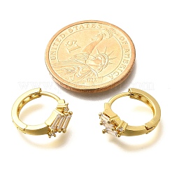 Orecchini a cerchio in ottone con zirconi cubici chiari micro pavè&nbsp;EJEW-C126-12G