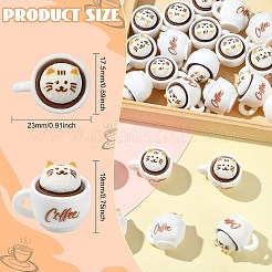 30 Stück Harz-Modellornamente in Kaffee- und Katzenform&nbsp;DIY-CJ0003-27