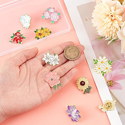 10 spilla in lega di zinco con 10 stili di fiori creativi&nbsp;JEWB-SC0001-47