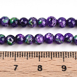 Chapelet de perles en verre baking paint&nbsp;DGLA-N003-4mm-A07
