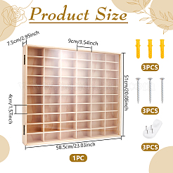 Vitrines murales en bois à 60 compartiment pour voitures miniatures&nbsp;ODIS-WH0177-015