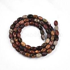 Brins de perles en jaspe picasso naturel/jaspe polychrome&nbsp;G-N346-02A-05