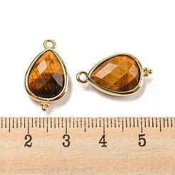 Pendentifs à facettes en oeil de tigre naturel&nbsp;G-M431-15G-09