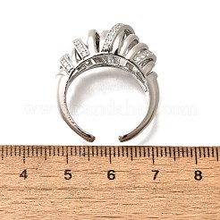 Mikropavé-Manschettenringe aus klarem Zirkonia aus Messing für Damen&nbsp;RJEW-Q008-04P