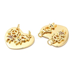 Pendentifs avec zircon cubiques à micro-pavés en laiton&nbsp;KK-M249-10G