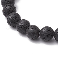 Stretch-Armbänder aus natürlichem Lavastein mit runden Perlen für Männer und Frauen&nbsp;BJEW-JB11748